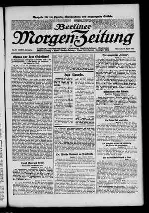 Berliner Morgen-Zeitung vom 26.04.1922