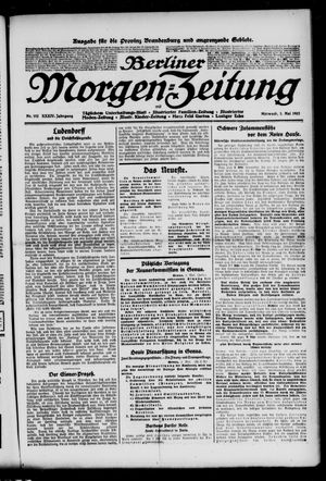 Berliner Morgen-Zeitung vom 03.05.1922