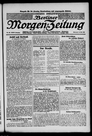 Berliner Morgen-Zeitung vom 10.05.1922
