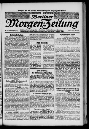 Berliner Morgen-Zeitung vom 17.05.1922
