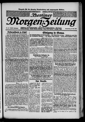 Berliner Morgen-Zeitung vom 18.05.1922