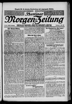 Berliner Morgen-Zeitung vom 21.05.1922