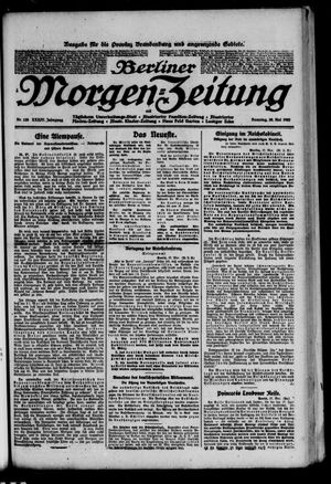 Berliner Morgen-Zeitung vom 28.05.1922