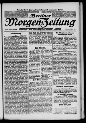 Berliner Morgen-Zeitung vom 07.06.1922