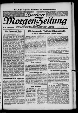 Berliner Morgen-Zeitung vom 10.06.1922
