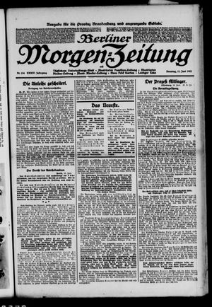 Berliner Morgen-Zeitung vom 11.06.1922