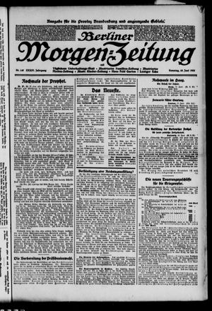 Berliner Morgen-Zeitung vom 18.06.1922