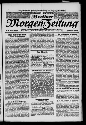 Berliner Morgen-Zeitung vom 21.06.1922
