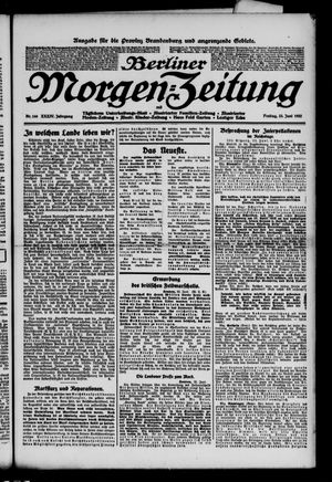 Berliner Morgen-Zeitung vom 23.06.1922