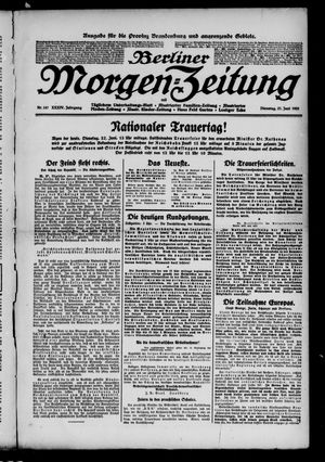Berliner Morgen-Zeitung vom 27.06.1922