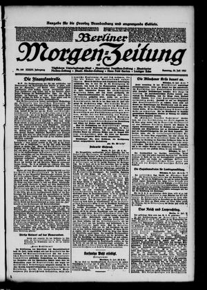 Berliner Morgen-Zeitung vom 23.07.1922