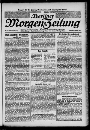 Berliner Morgen-Zeitung vom 06.08.1922