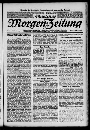 Berliner Morgen-Zeitung vom 09.08.1922