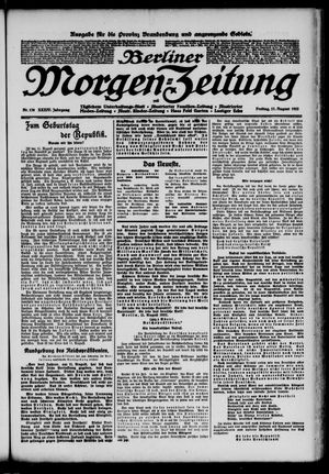 Berliner Morgen-Zeitung vom 11.08.1922