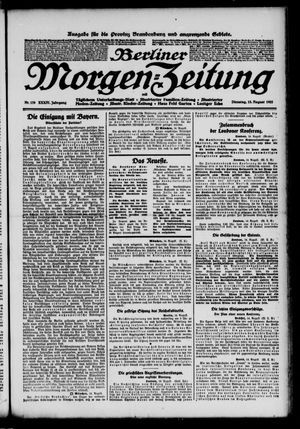 Berliner Morgen-Zeitung vom 15.08.1922