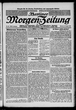 Berliner Morgen-Zeitung vom 23.08.1922