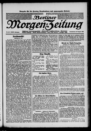 Berliner Morgen-Zeitung vom 26.08.1922