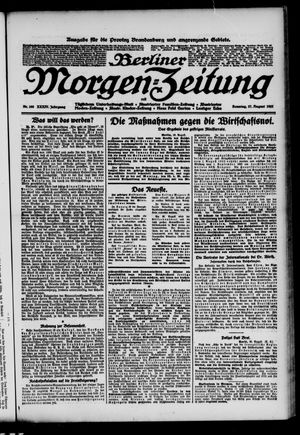Berliner Morgen-Zeitung on Aug 27, 1922