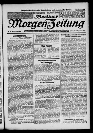 Berliner Morgen-Zeitung vom 13.09.1922