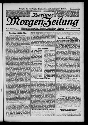 Berliner Morgen-Zeitung vom 17.09.1922