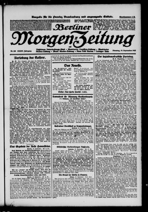 Berliner Morgen-Zeitung vom 19.09.1922