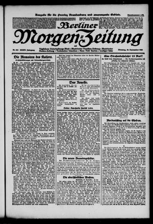Berliner Morgen-Zeitung vom 26.09.1922