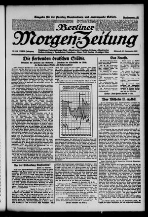 Berliner Morgen-Zeitung vom 27.09.1922