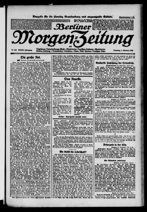Berliner Morgen-Zeitung vom 01.10.1922