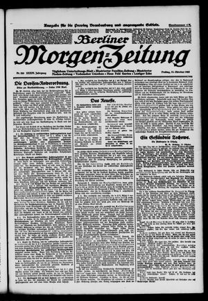 Berliner Morgen-Zeitung vom 13.10.1922