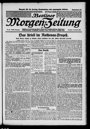 Berliner Morgen-Zeitung vom 15.10.1922