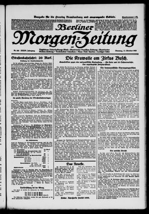 Berliner Morgen-Zeitung vom 17.10.1922