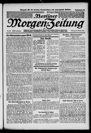 Berliner Morgen-Zeitung vom 22.10.1922