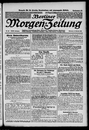 Berliner Morgen-Zeitung vom 25.10.1922