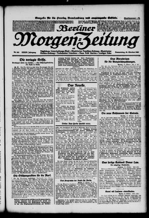 Berliner Morgen-Zeitung vom 26.10.1922