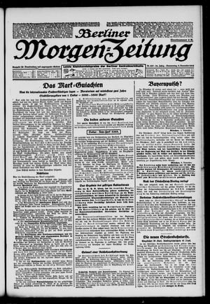 Berliner Morgen-Zeitung vom 09.11.1922