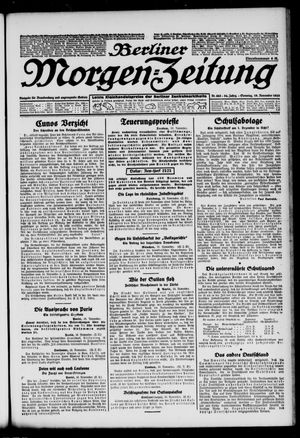 Berliner Morgen-Zeitung vom 19.11.1922