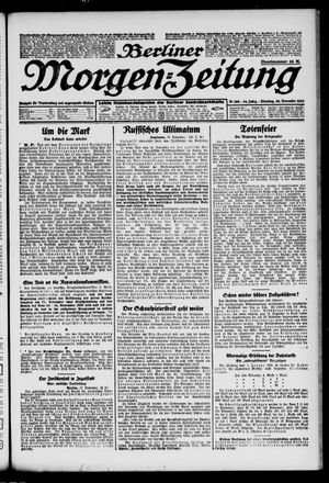 Berliner Morgen-Zeitung vom 28.11.1922