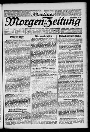 Berliner Morgen-Zeitung vom 29.11.1922