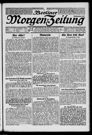 Berliner Morgen-Zeitung vom 30.11.1922