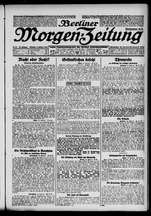 Berliner Morgen-Zeitung vom 14.02.1923