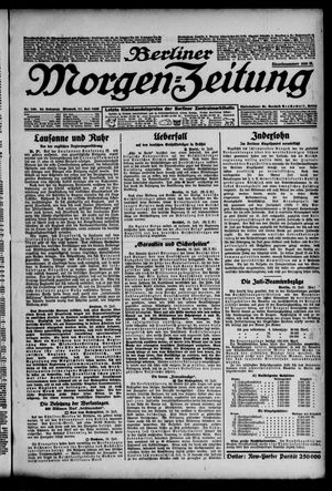 Berliner Morgen-Zeitung vom 11.07.1923