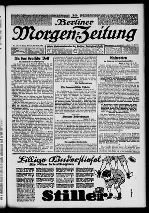 Berliner Morgen-Zeitung vom 27.04.1924