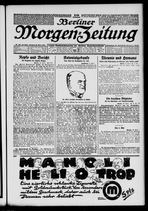 Berliner Morgen-Zeitung vom 29.04.1924
