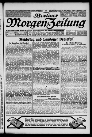 Berliner Morgen-Zeitung vom 20.08.1924