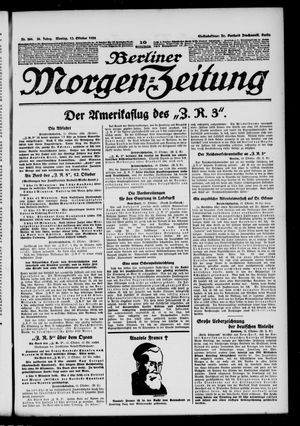 Berliner Morgen-Zeitung vom 13.10.1924