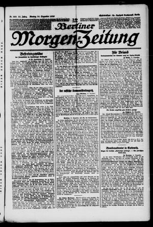 Berliner Morgen-Zeitung vom 21.12.1925