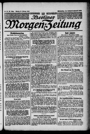Berliner Morgen-Zeitung vom 22.02.1926