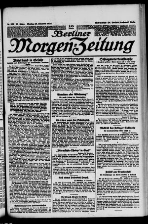 Berliner Morgen-Zeitung vom 29.11.1926