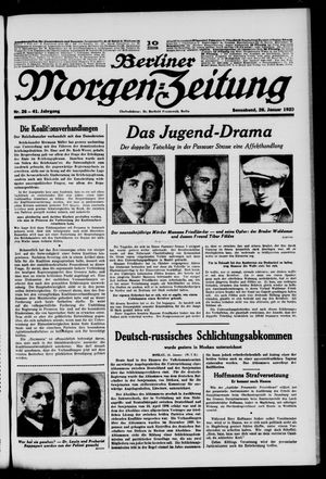 Berliner Morgen-Zeitung vom 26.01.1929