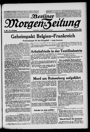 Berliner Morgen-Zeitung vom 25.02.1929
